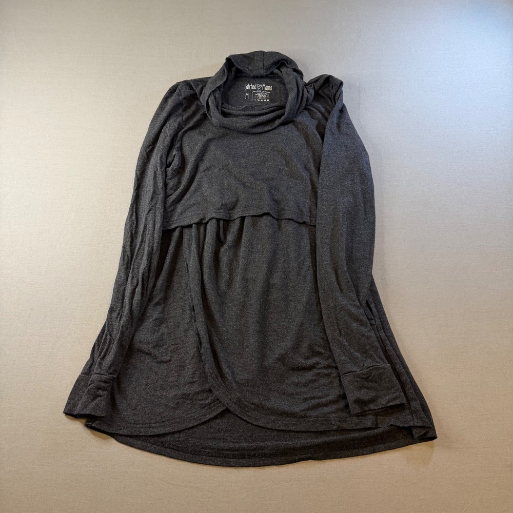 Latched Mama Nursing Hoodie Tunic Bundle Medium Gray Mauve Charcoal 3pc ALL SZ M